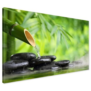 Obraz na płótnie - bambus, kamienie, woda