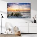 Obraz na płótnie - plaża, zachód słońca, morze