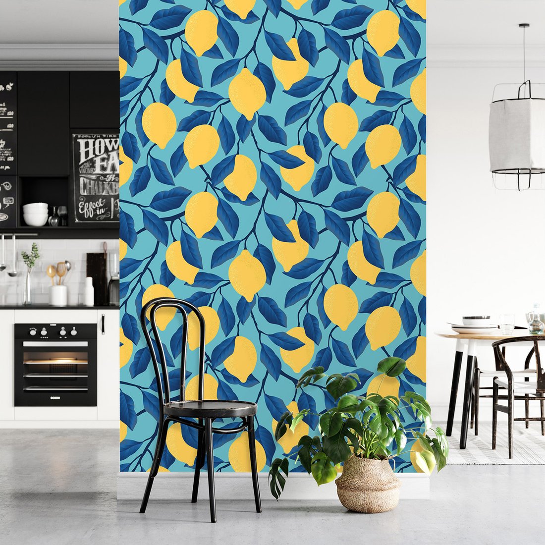 Tapeta - owoce, liście, cytryny