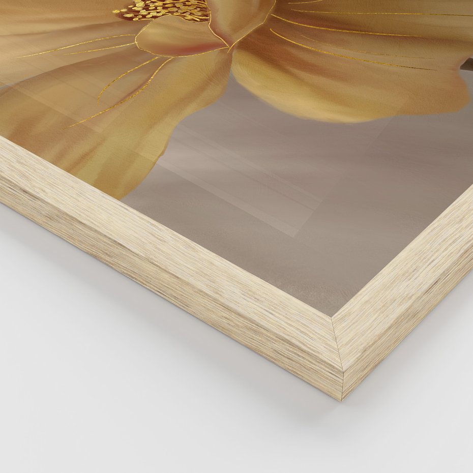 Zestaw obrazy w ramie, plakaty - kwiaty, płatki, dekoracja - rama drewno