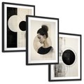 Zestaw obrazy w ramie, plakaty - abstrakcja,portret,geometria - rama czarna