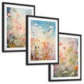Zestaw obrazy w ramie, plakaty - kwiaty, rośliny, delikatne - rama czarna