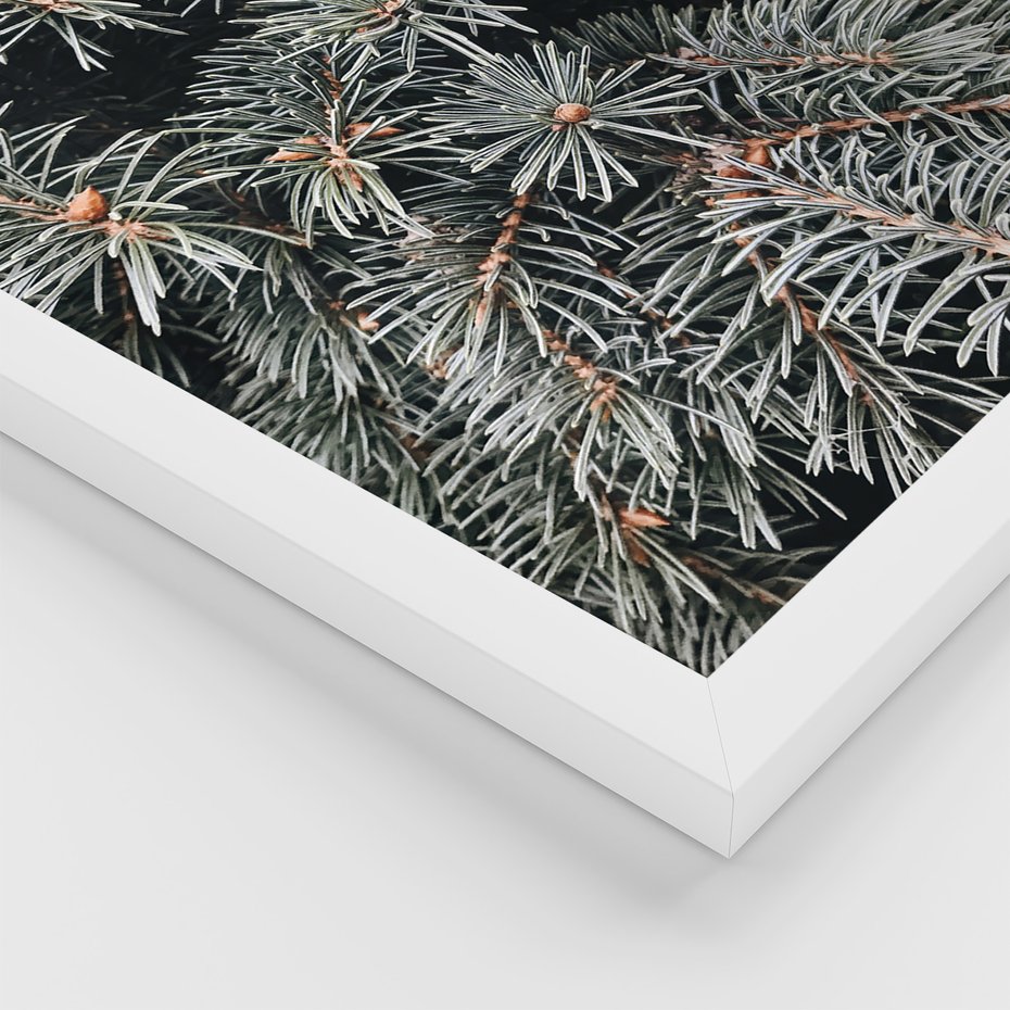 Zestaw obrazy w ramie, plakaty - igły, kawa, sweter - rama biała