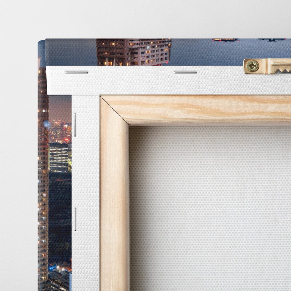 Obraz na płótnie - miasto, noc, budynki