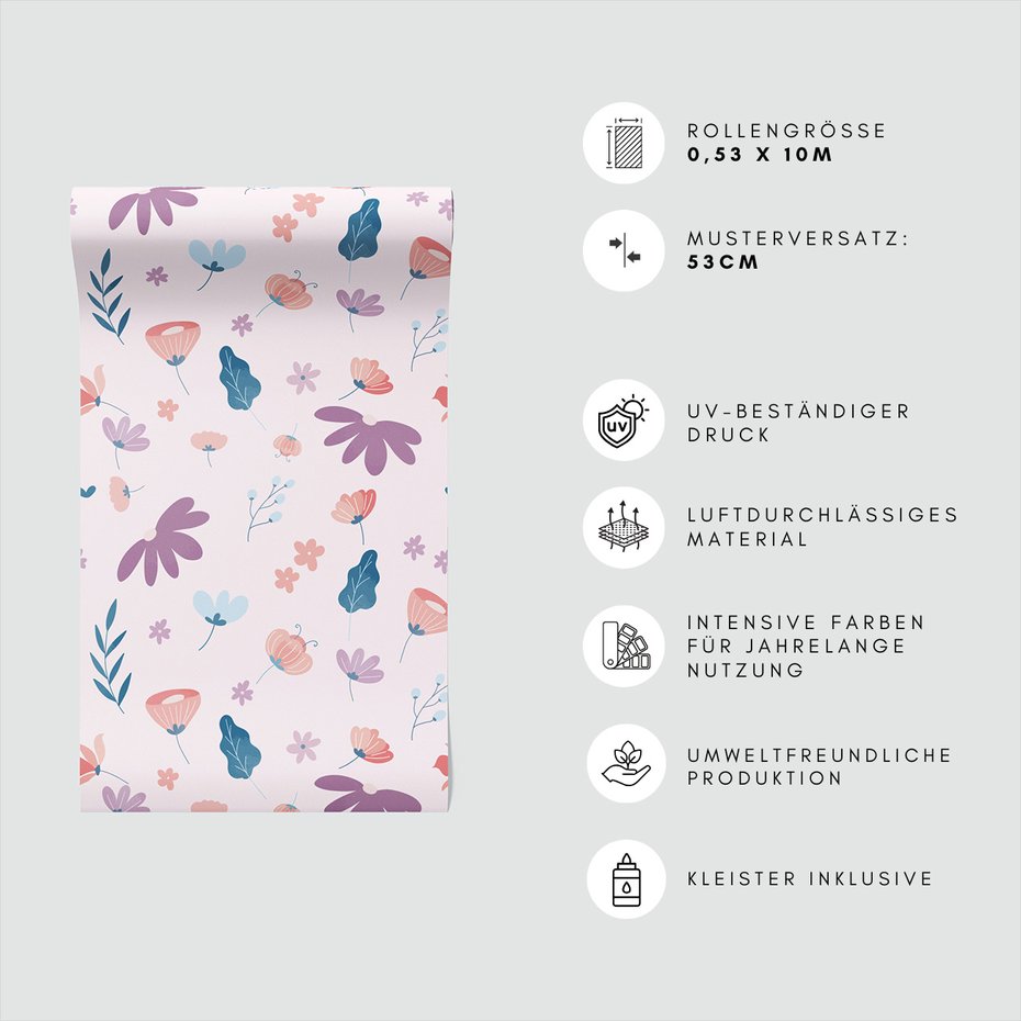 Tapeta - kwiaty, liście, tło