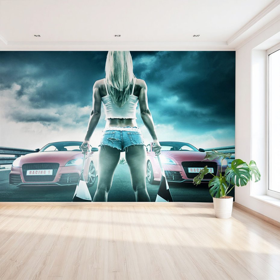 Fototapeta - samochody, wyścigi, kobieta