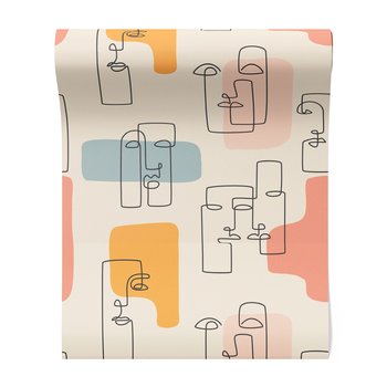 Tapeta - twarze, abstrakcja, linie