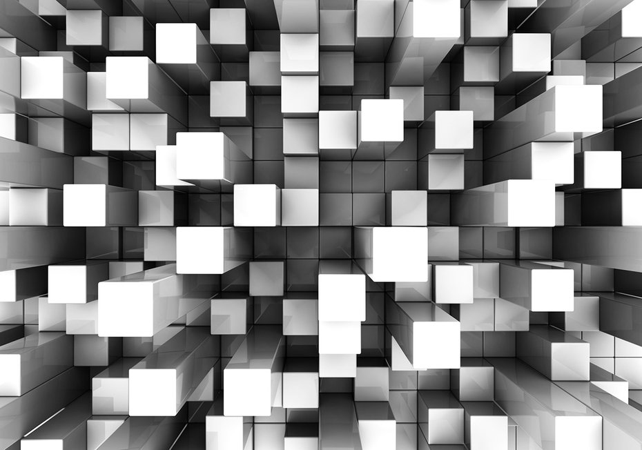 Fototapeta - kostki, szary, biały