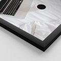 Zestaw obrazy w ramie, plakaty - minimalizm, kawa, laptop - rama czarna