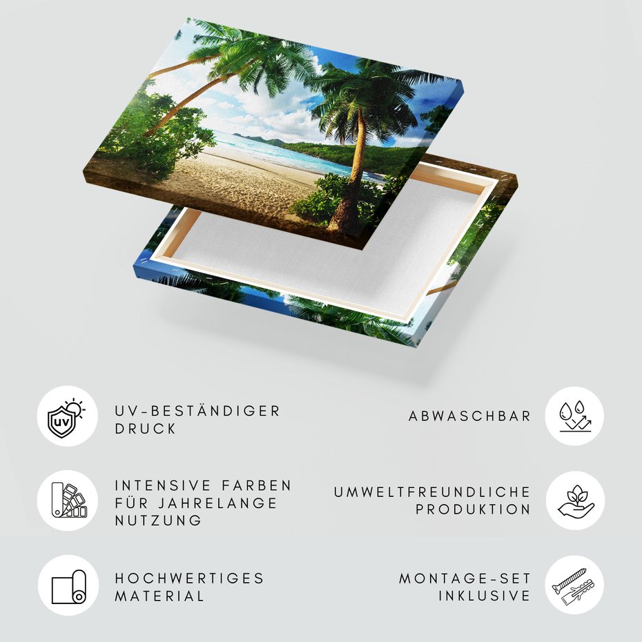 Obraz na płótnie - plaża, palmy, morze