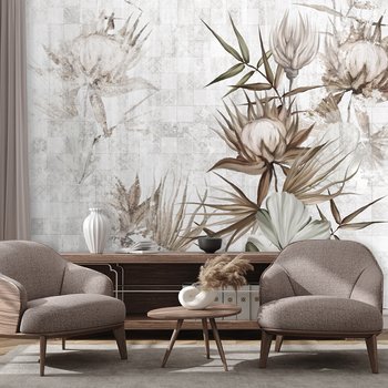 Fototapeta - loft, bawełna, trawy