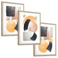Zestaw obrazy w ramie, plakaty - abstrakcja, geometryczne, kształty - rama drewno