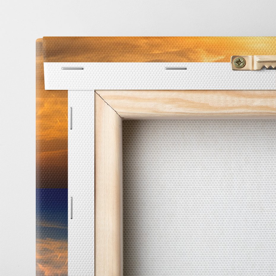 Obraz na płótnie - zachód słońca, morze, odbicie