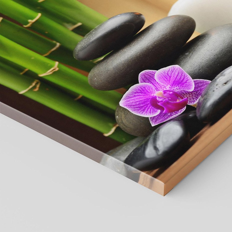 Obraz na płótnie - bambus, kamienie, relaks