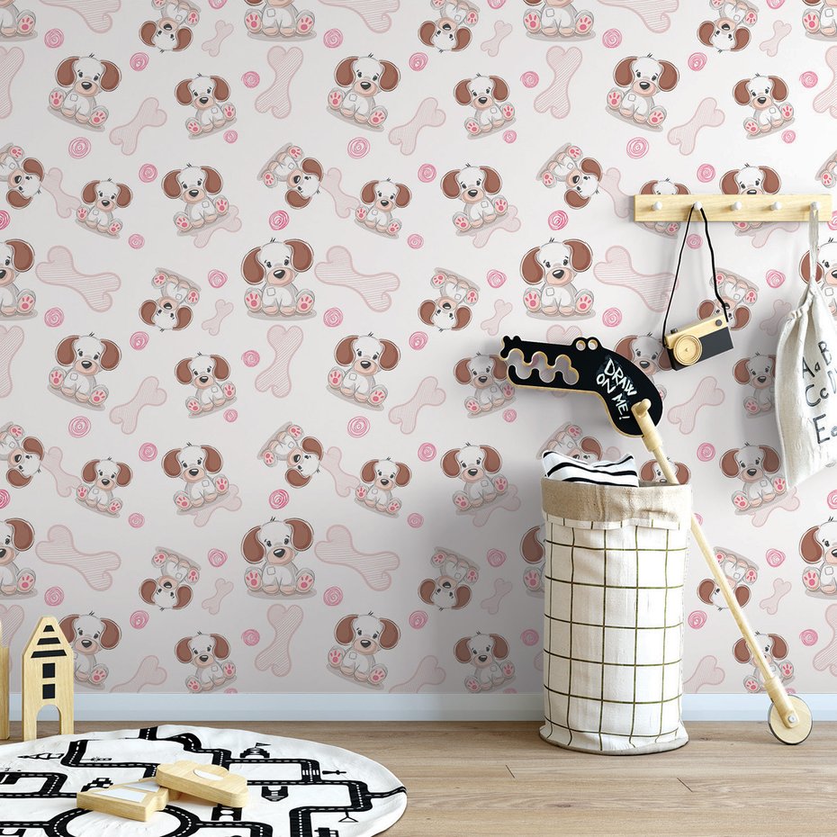 Tapeta - dziecięca, pies, kość,
