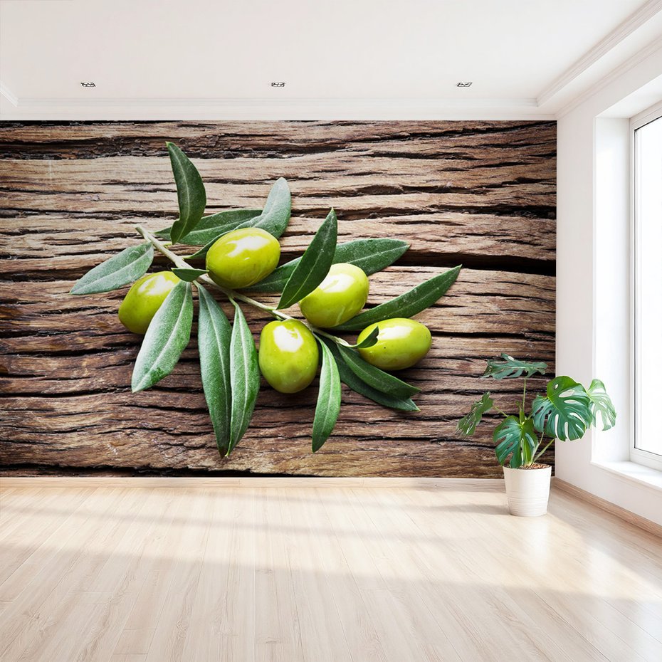 Fototapeta - oliwki, liście, drewno