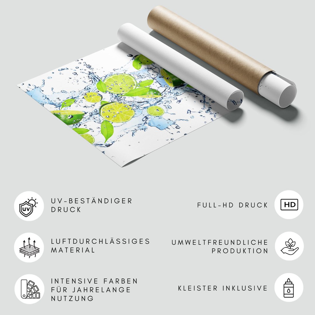 Fototapeta - limonki, woda, liście