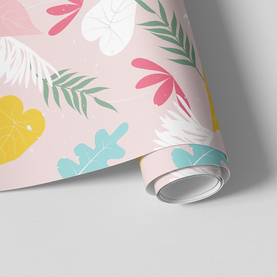 Tapeta - liście, kwiaty, tło