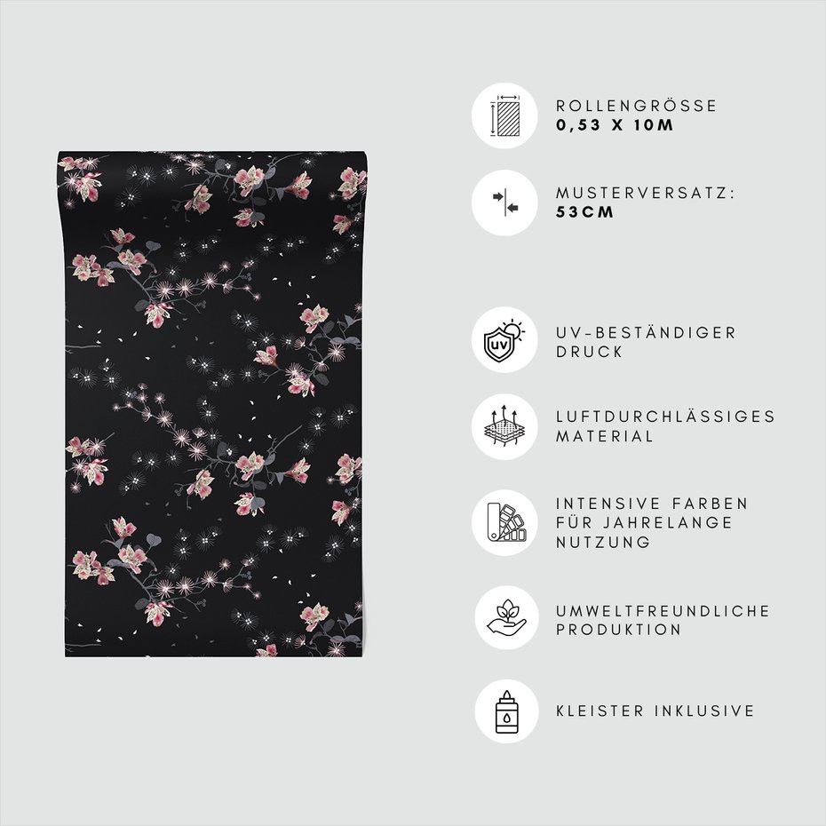 Tapeta - kwiaty, gałęzie, tło