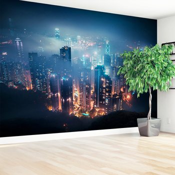 Fototapeta - miasto, noc, budynki