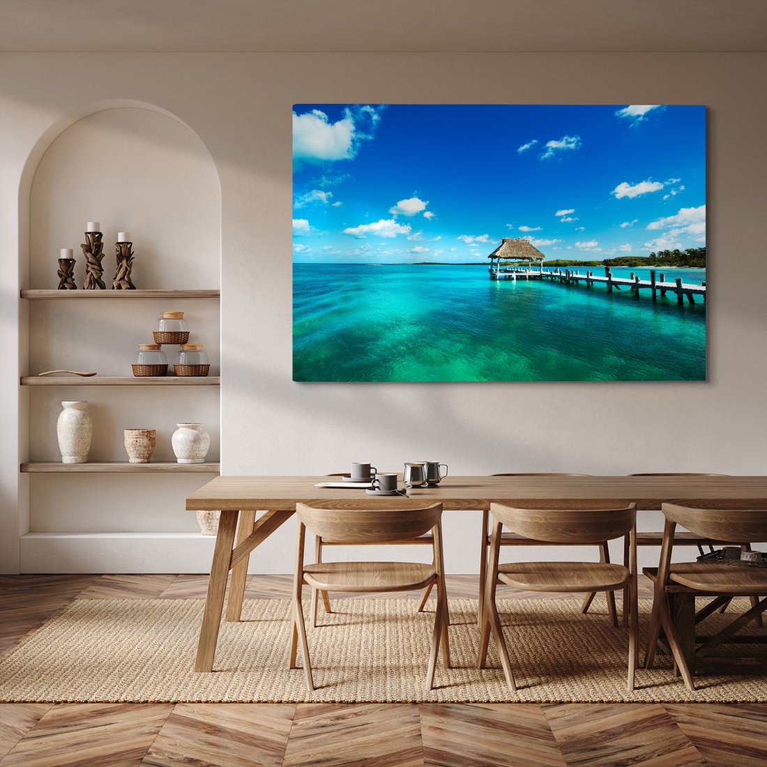 Obraz na płótnie - morze, plaża, pomost