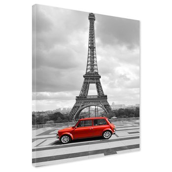 Obraz na płótnie - Paryż, wieża Eiffla, samochód
