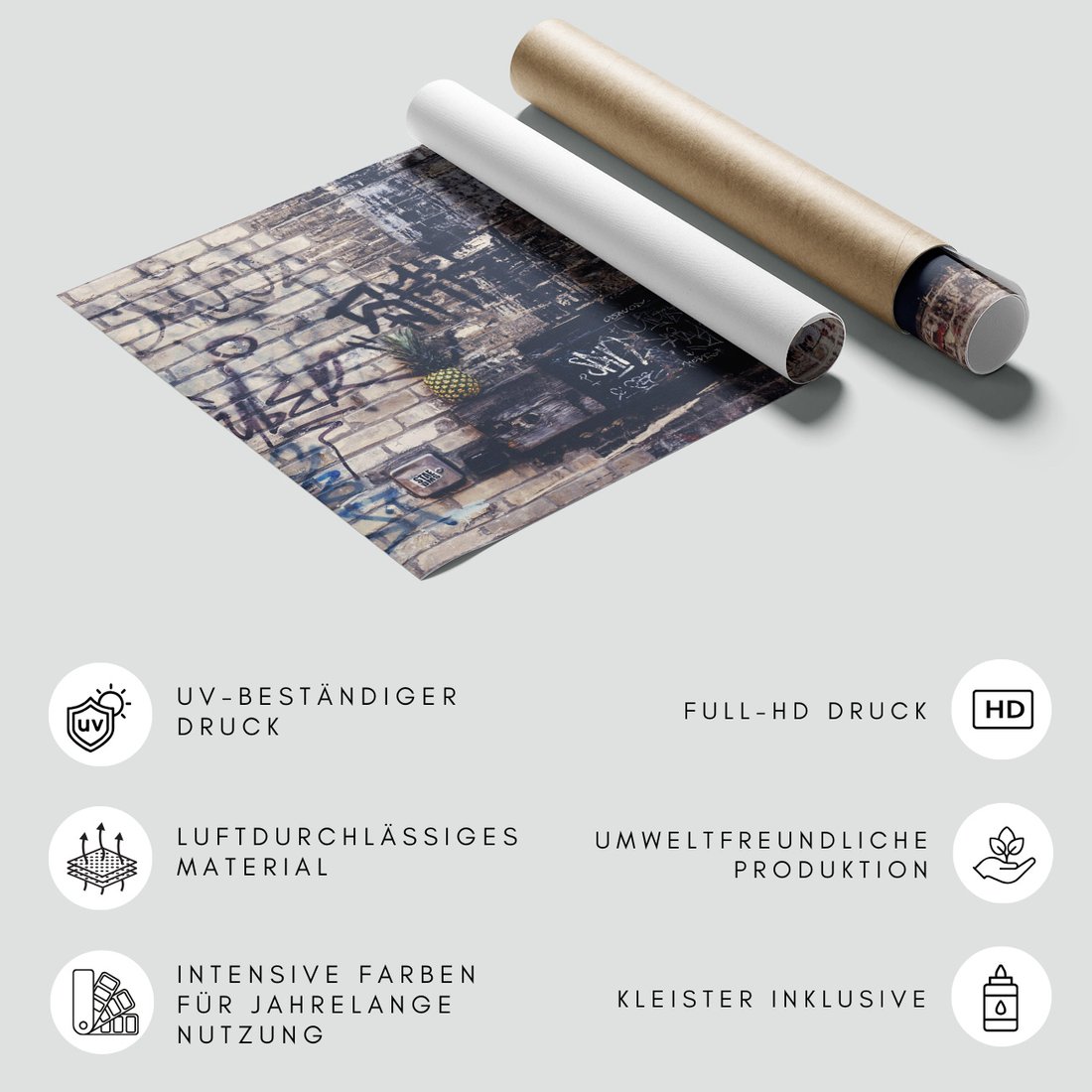 Fototapeta - graffiti, ściana, ananas