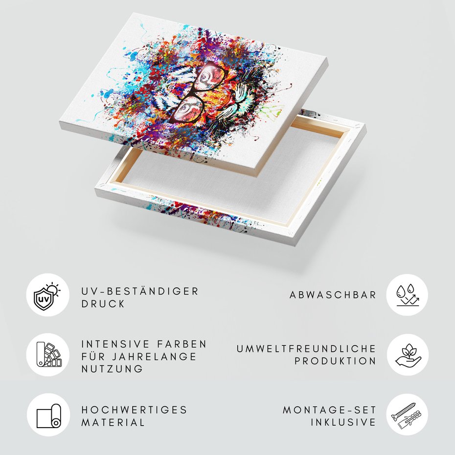 Obraz na płótnie - tygrys, abstrakcja, okulary