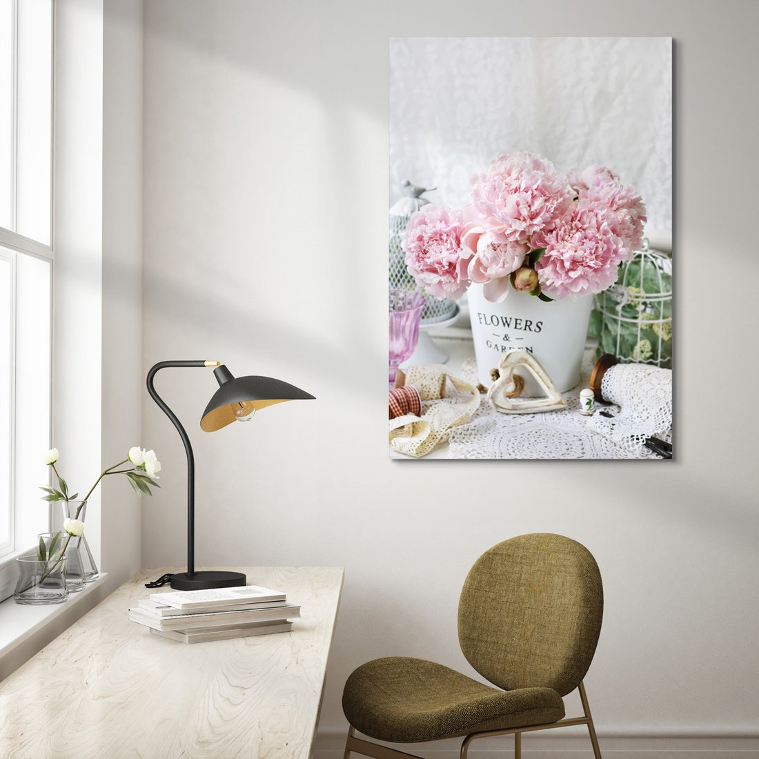 Obraz na płótnie - kwiaty, piwonie, dekoracja