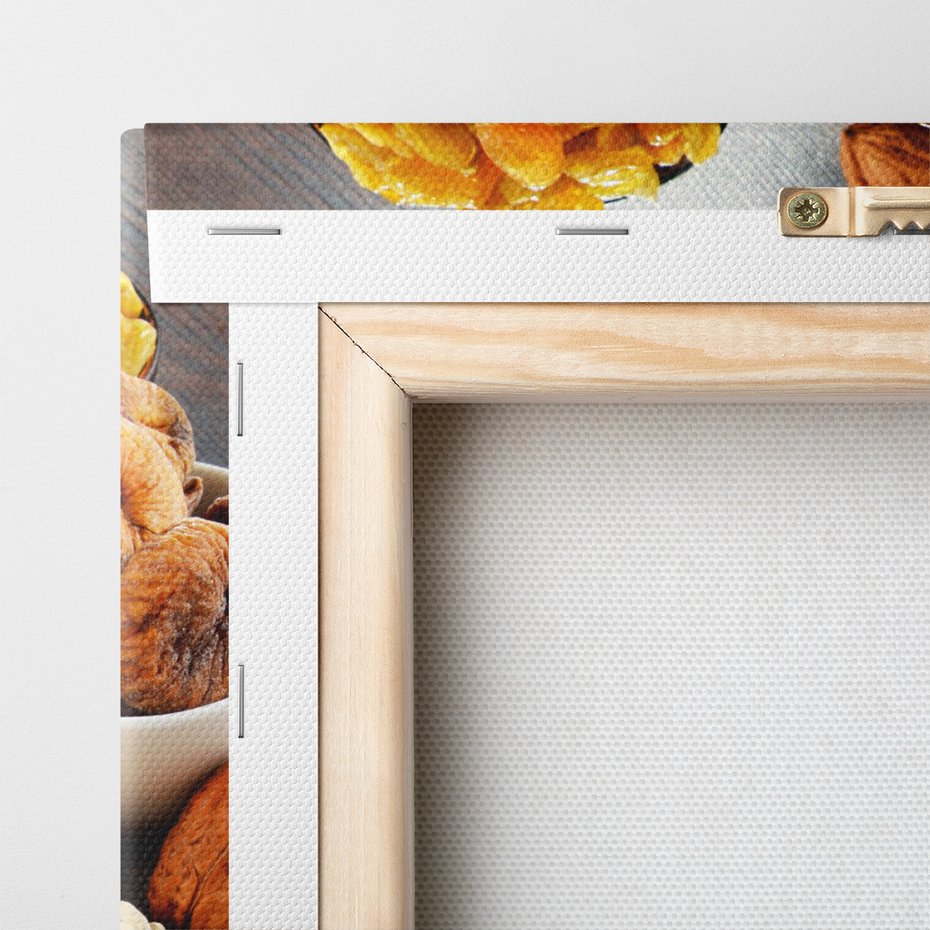 Obraz na płótnie - orzechy, suszone owoce, jedzenie