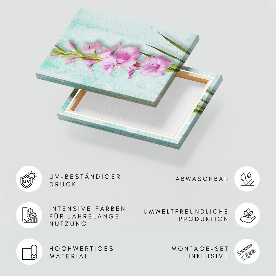 Obraz na płótnie - kwiaty, różowy, gladiole