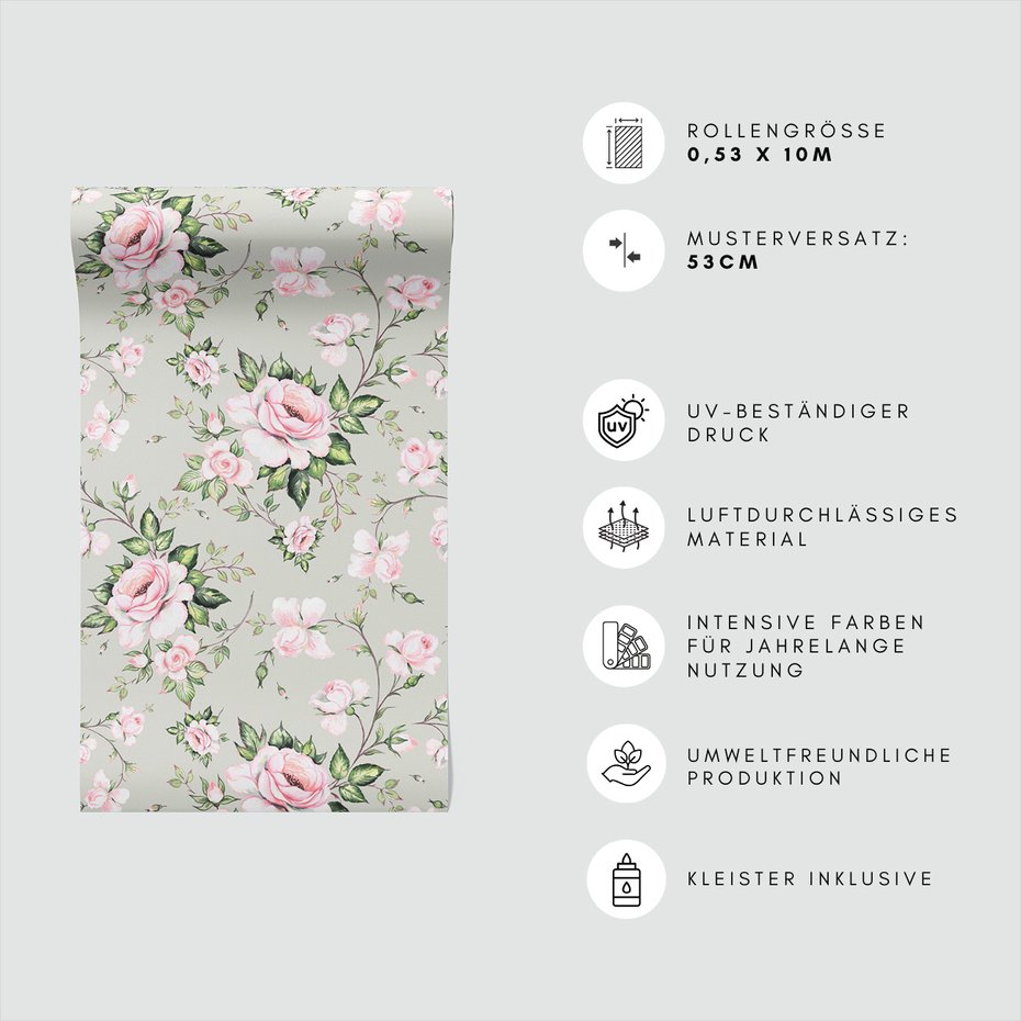 Tapeta - róże, kwiaty, liście