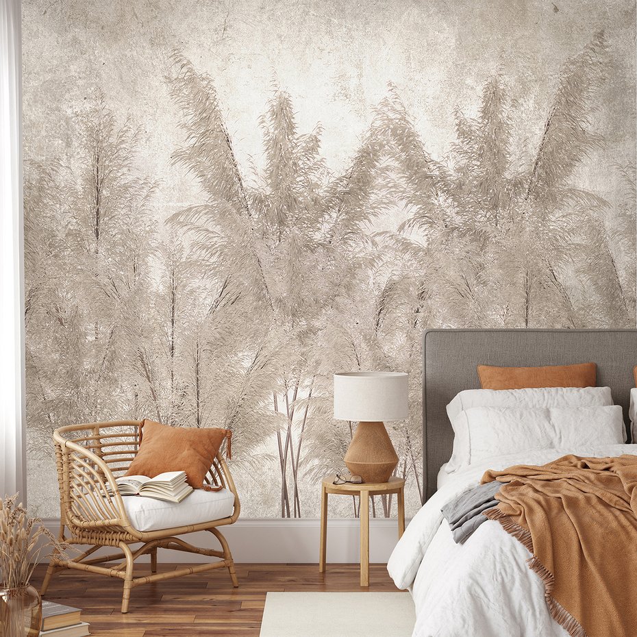 Fototapeta - beton, liście, suche