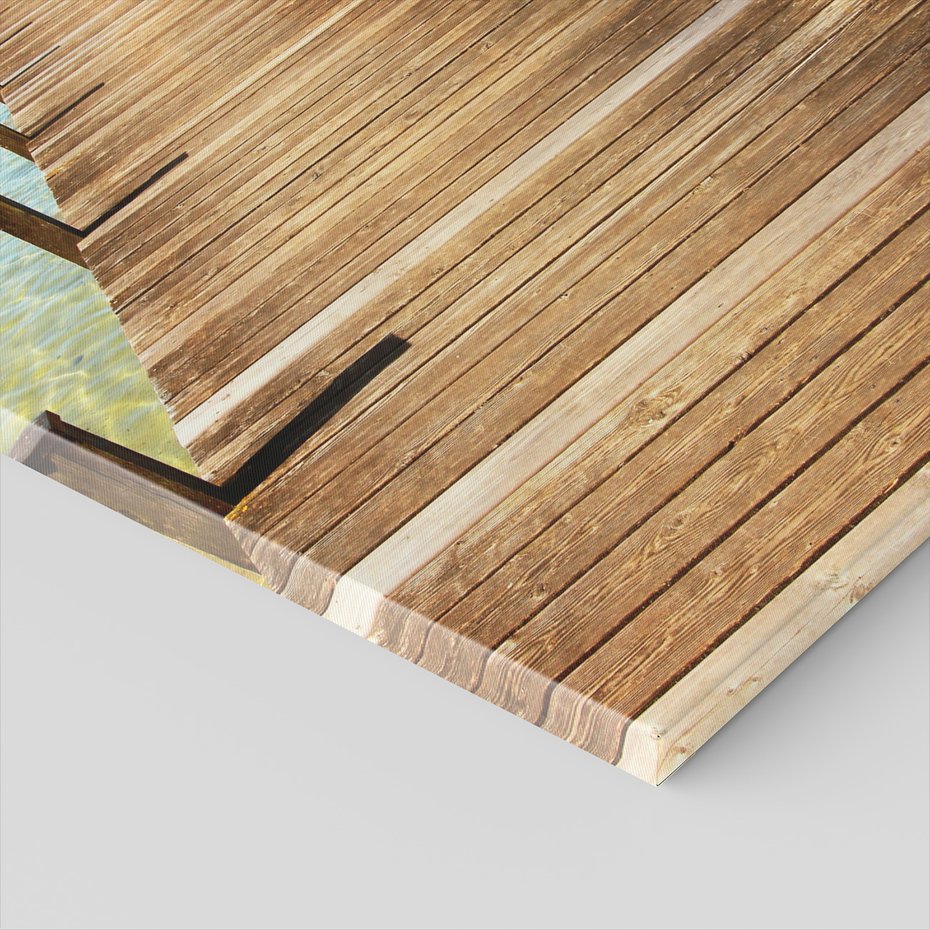 Obraz na płótnie - drewno, morze, pomost