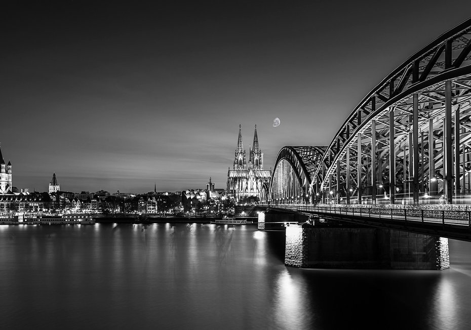 Fototapeta - Kolonia, most, noc