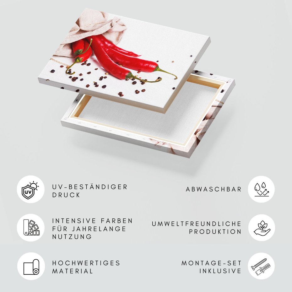 Obraz na płótnie - papryka, przyprawy, worek