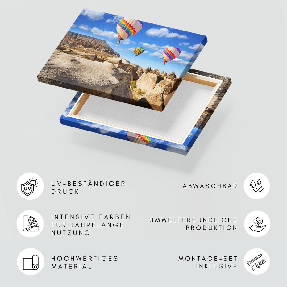 Obraz na płótnie - balony, krajobraz, Kapadocja