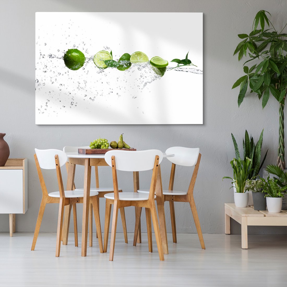 Obraz na płótnie - limonka, woda, świeżość