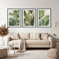 Zestaw obrazy w ramie, plakaty - liście, tropikalny, rośliny - rama czarna
