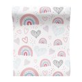 Tapeta - dziecięca, serca, tęcze, kropki