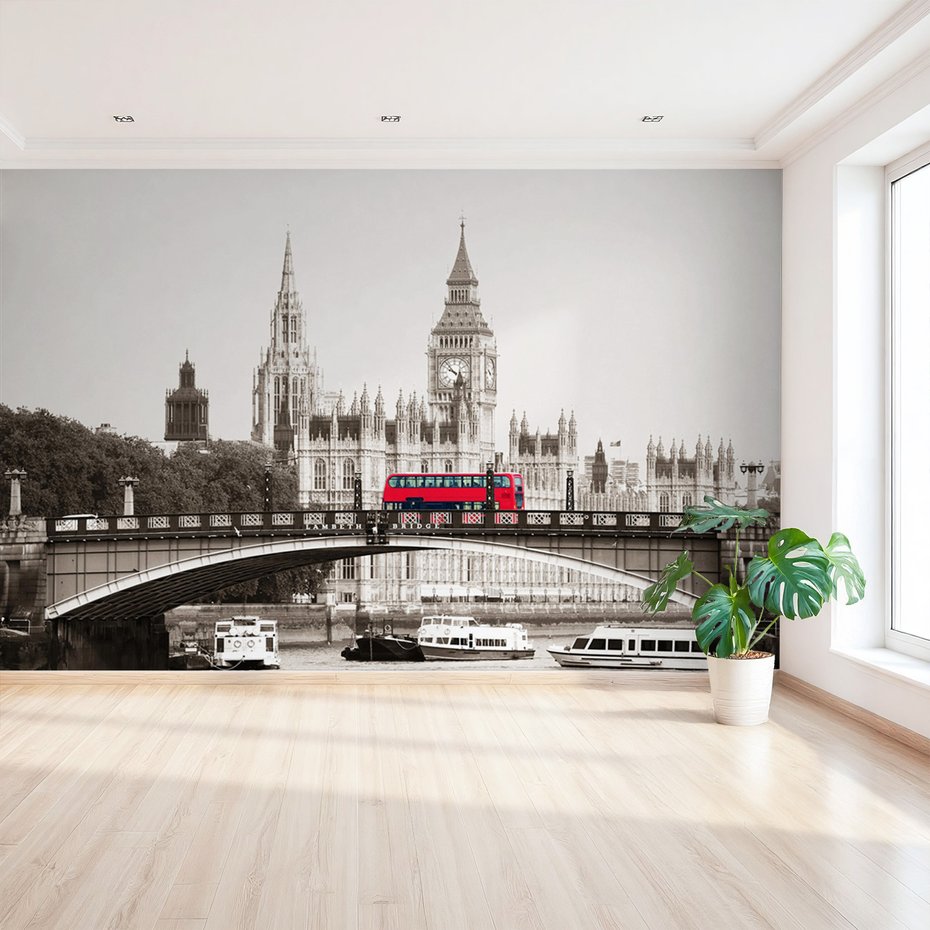 Fototapeta - Londyn, most, autobus