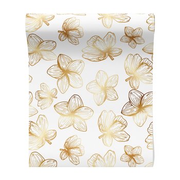 Tapeta - kwiaty, ornament, złoto