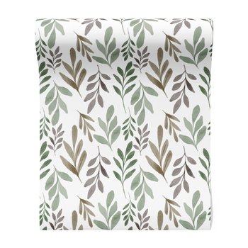 Tapeta - liście, gałązki, akwarela