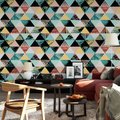 Tapeta - trójkąty, liście, abstrakcja