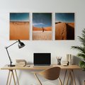 Zestaw obrazy w ramie, plakaty - pustynia, piasek, niebo - rama drewno