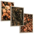 Zestaw obrazy w ramie, plakaty - liście, jesień, droga - rama drewno