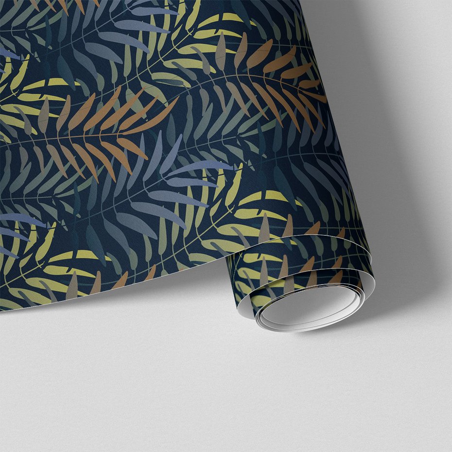 Tapeta - liście, ornament, tło