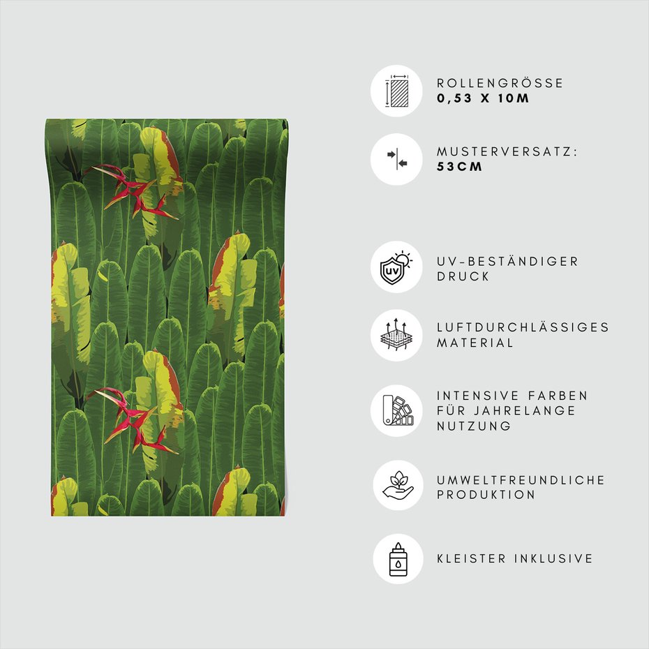 Tapeta - liście, kwiaty, tropiki