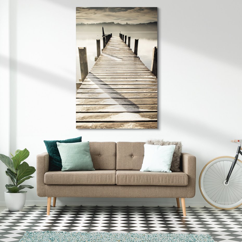 Obraz na płótnie - pomost, jezioro, drewno