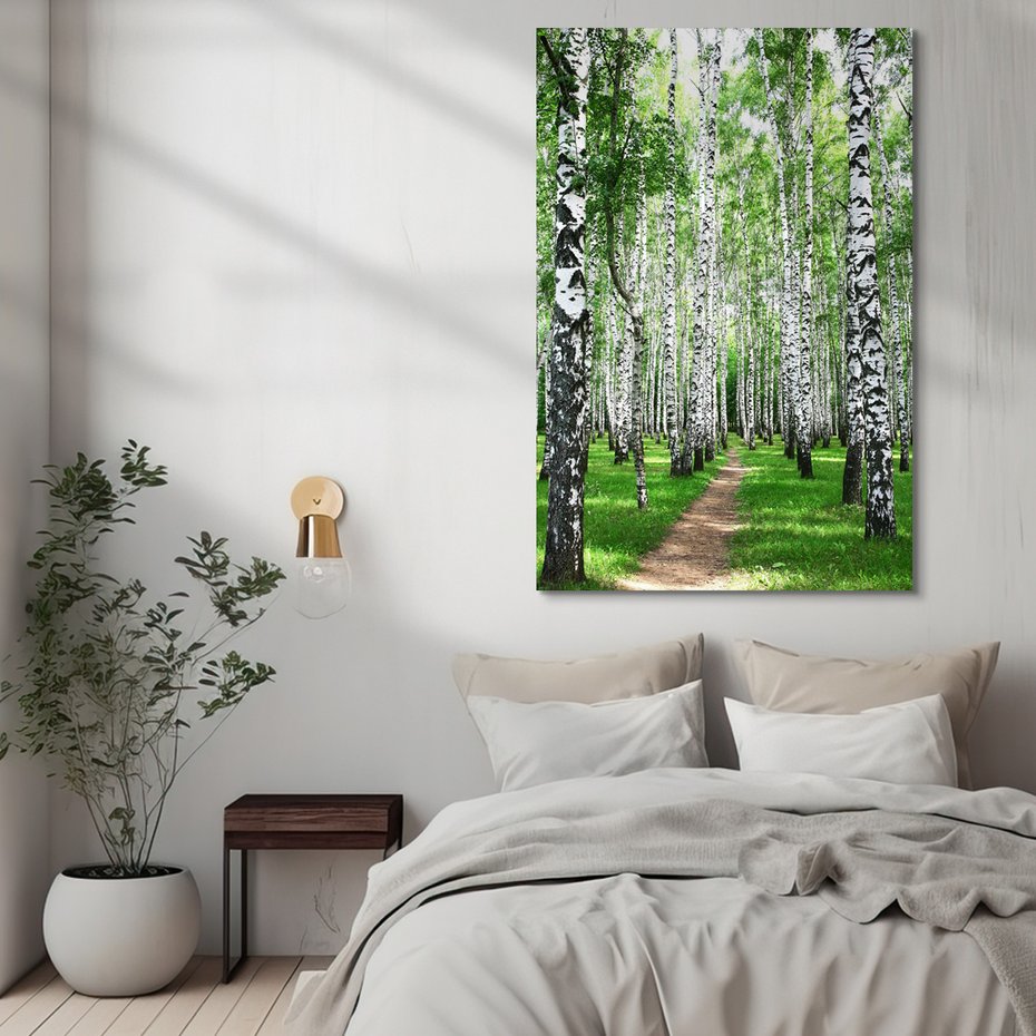 Obraz na płótnie - las, brzozy, natura